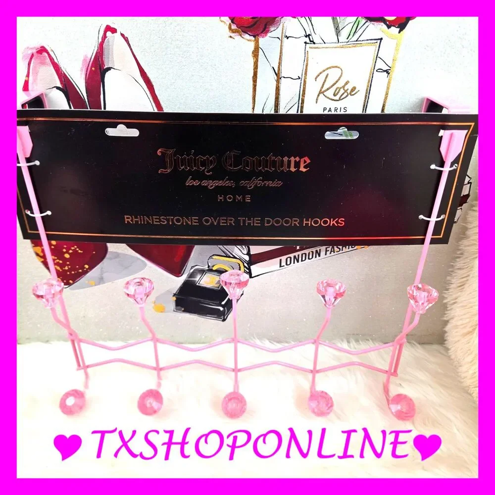 ❣️❣️{Juicy Couture} Pink Rhinestone Over The Door Organizer Hooks ❣️❣️NWT
